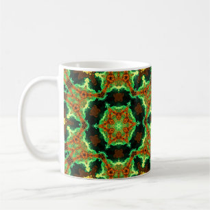 Psychedelic Hippie Green and Orange Coffee Mug