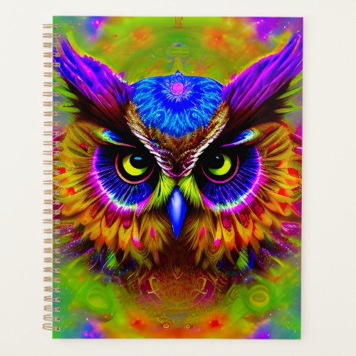 Psychedelic Hippie Groovy Owl  Planner