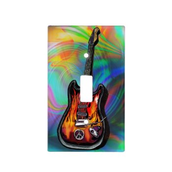 Psychedelic Hippie Guitar Lightswitch Cover by UROCKDezineZone at Zazzle
