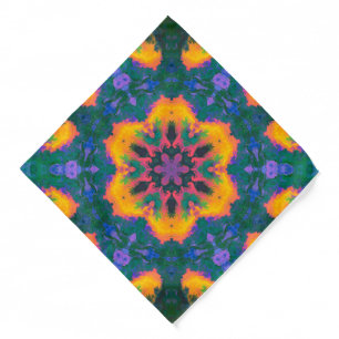 Psychedelic Hippie Orange and Purple Bandana