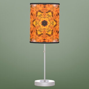 Psychedelic Hippie Orange Blue and Yellow Table Lamp