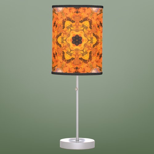 Psychedelic Hippie Orange Blue and Yellow Table Lamp