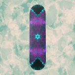 Psychedelic Hippie Purple and Teal Skateboard<br><div class="desc">This psychedelic kaleidoscope design features purple and teal. Vibrant trippy visuals for the modern hippie or anyone who loves bright colors!</div>