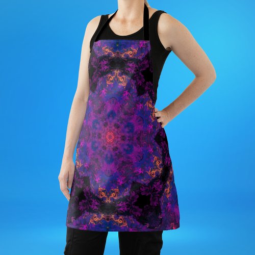 Psychedelic Hippie Purple and Yellow Apron