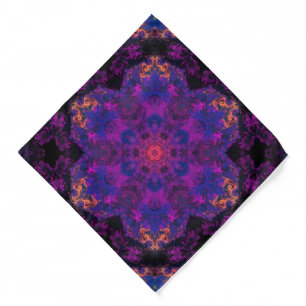 Psychedelic Hippie Purple and Yellow Bandana