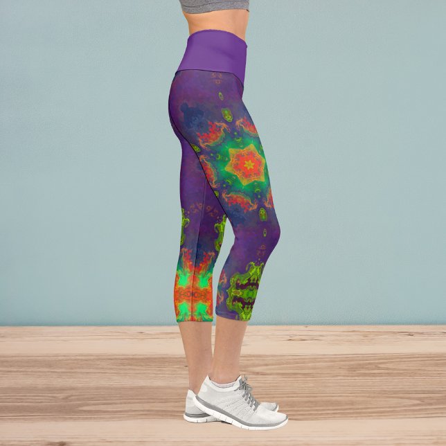 Psychedelic Hippie Purple Green and Orange Legging (Creator Uploaded)