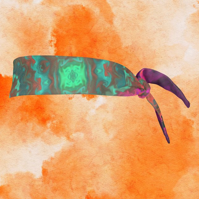 Psychedelic Hippie Purple Pink and Teal Tie Headband (Creator Uploaded)