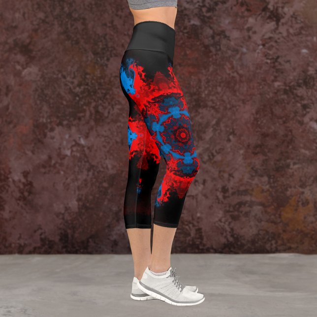 Psychedelic Hippie Red and Blue Leggings (Creator Uploaded)