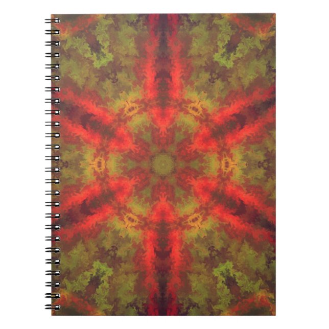 Psychedelic Hippie Red and Yellow Notebook (Front)