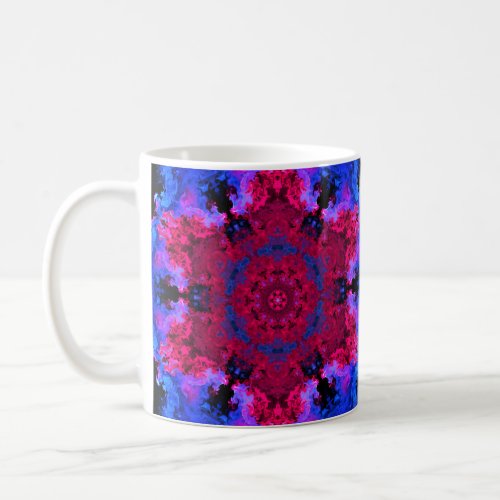 Psychedelic Hippie Red Pink and Blue Coffee Mug