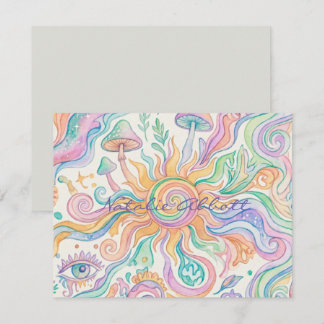 Psychedelic Hippie Soft Watercolor Note Card