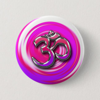 Psychedelic Hippie Style Yoga Symbol Pinback Button