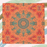 Psychedelic Hippie Teal Orange and Red Scarf<br><div class="desc">This psychedelic kaleidoscope design features teal,  orange,  and red. Vibrant trippy visuals for the modern hippie or anyone who loves bright colors!</div>