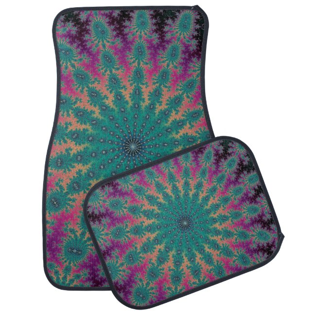 Psychedelic Hippie Trippy Fractal Car Mats (Set)