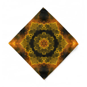 Psychedelic Hippie Yellow and Black Bandana