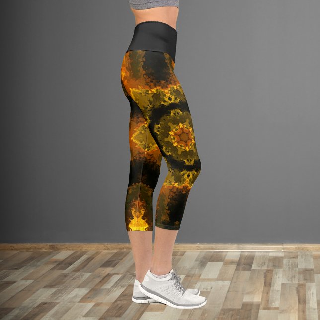 Psychedelic Hippie Yellow and Black Leggings (Creator Uploaded)
