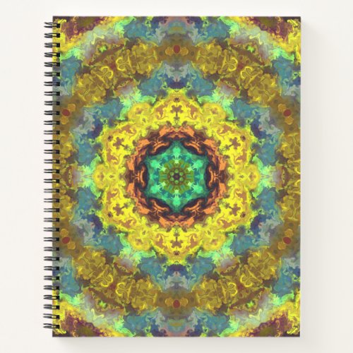 Psychedelic Hippie Yellow Blue and Green Notebook
