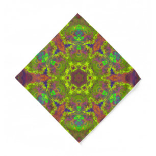 Psychedelic Hippie Yellow Purple and Orange Bandana