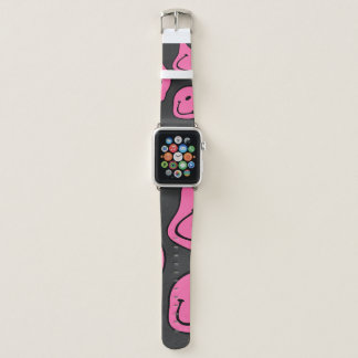 Psychedelic hipster faces, seamless design. apple watch band