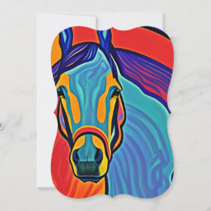 Psychedelic Horse Head Portrait Note Card