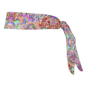 Psychedelic Hot Pink and Lime Green Garden Flowers Tie Headband