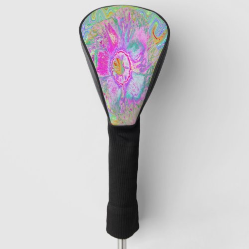 Psychedelic Hot Pink and Ultra_Violet Hibiscus Golf Head Cover