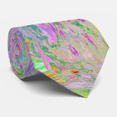 Psychedelic Hot Pink and Ultra_Violet Hibiscus Neck Tie