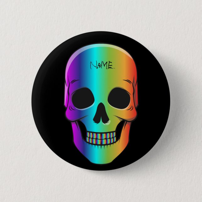 Psychedelic Human Skull Thunder_Cove Button (Front)