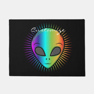 Psychedelic Human Skull Thunder_Cove  Doormat