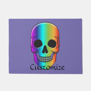 Psychedelic Human Skull Thunder_Cove Doormat