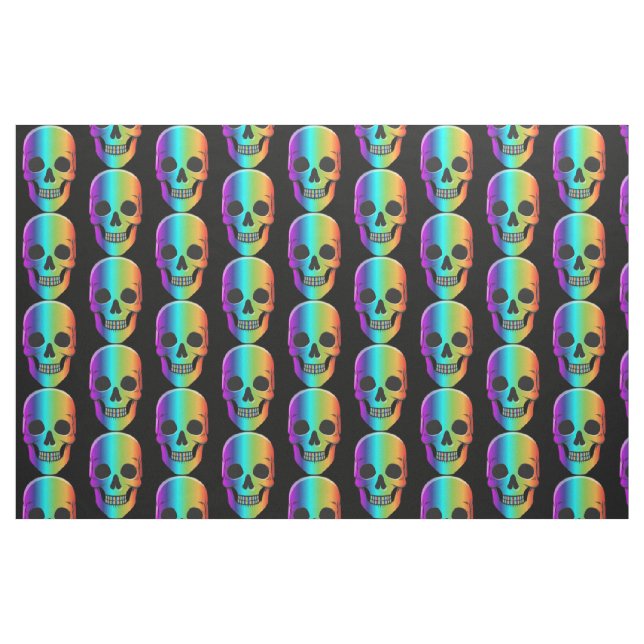 Psychedelic Human Skull Thunder_Cove Fabric (Fat Quarter)