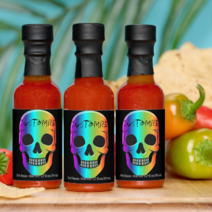 Psychedelic Human Skull Thunder_Cove Hot Sauces