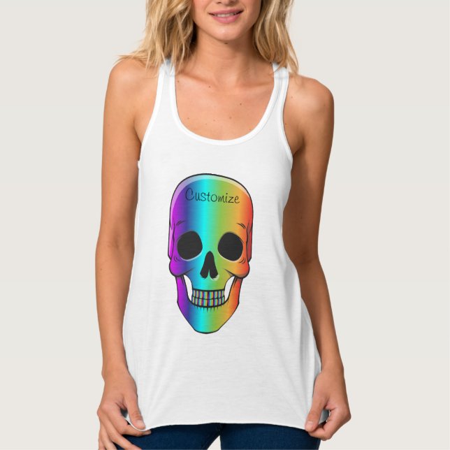 Psychedelic Human Skull Thunder_Cove Tank Top (Front)