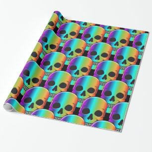 Psychedelic Human Skull Thunder_Cove Wrapping Paper