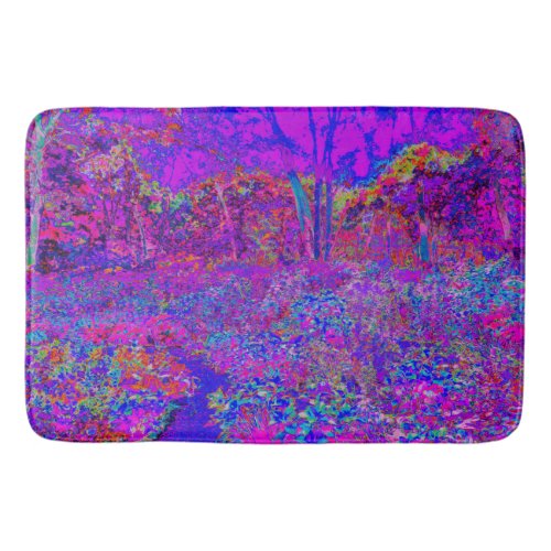 Psychedelic Impressionistic Purple Landscape Bath Mat