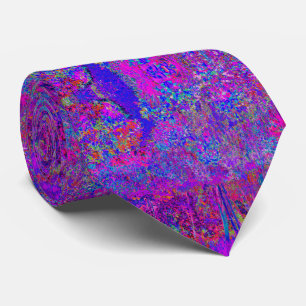 Psychedelic Impressionistic Purple Landscape Neck Tie