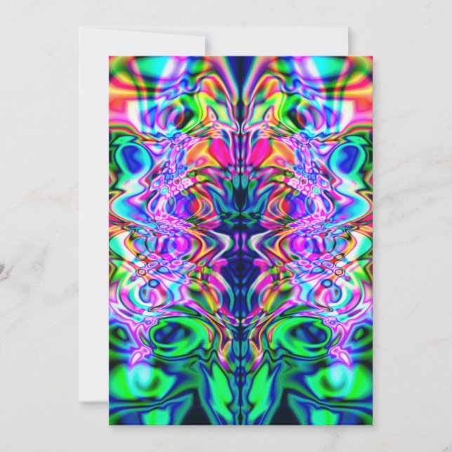 Psychedelic Iridescence Invitation Card (Front)