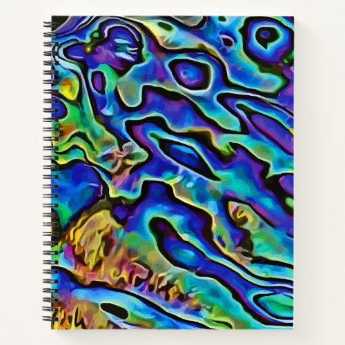 Psychedelic Irridescent Abalone Seashell Notebook