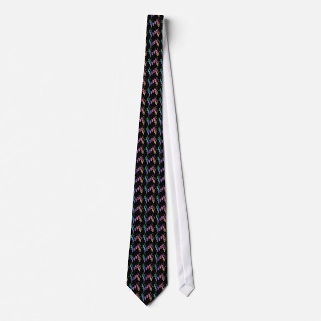 Psychedelic Jazz Rainbow Saxophones Music Tie (Front)