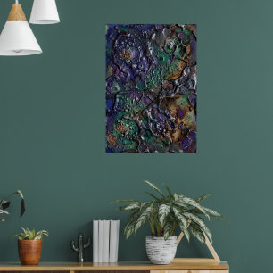 Psychedelic Jewelled Mosaic Abstract Poster Vibr
