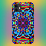 Psychedelic Kaleidoscope Blue Red and Green iPhone 11 Case<br><div class="desc">This psychedelic kaleidoscope flower design features blue,  red,  and green. Vibrant trippy visuals for the modern hippie or anyone who loves bright funky colors!</div>