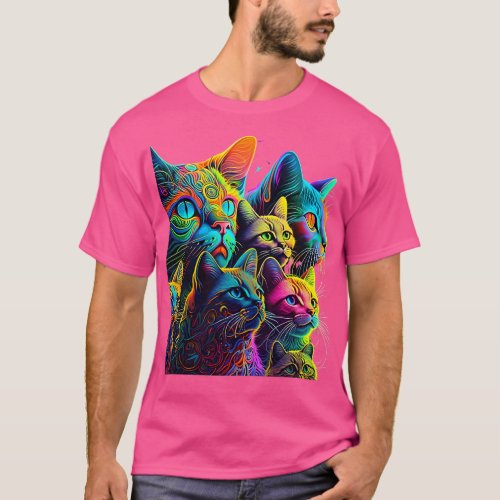 Psychedelic Kitties T_Shirt