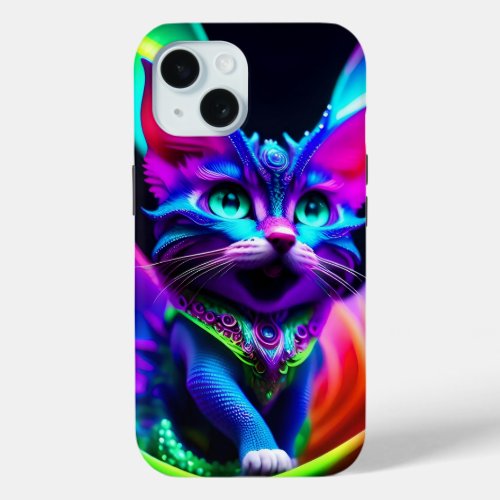 Psychedelic Kitty iPhone Case