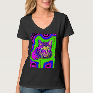 Psychedelic Kitty Kitten Lover In Cat Art Style_1 T-Shirt