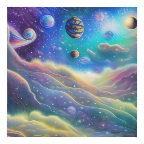 Psychedelic Landscape Faux Canvas Print