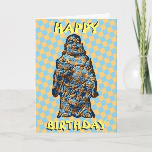 Psychedelic Laughing Buddha Birthday Card