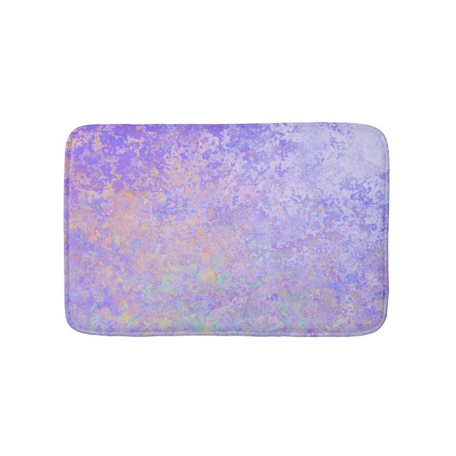 Psychedelic Lavender Purple Neon Pastel Abstract Bath Mat (Front)