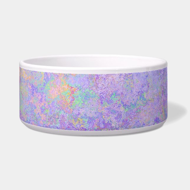 Psychedelic Lavender Purple Neon Pastel Abstract Bowl (Front)