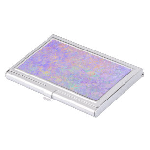 Psychedelic Lavender Purple Neon Pastel Abstract Business Card Case