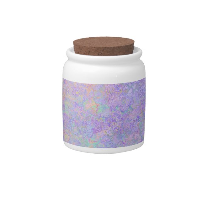 Psychedelic Lavender Purple Neon Pastel Abstract Candy Jar (Front)